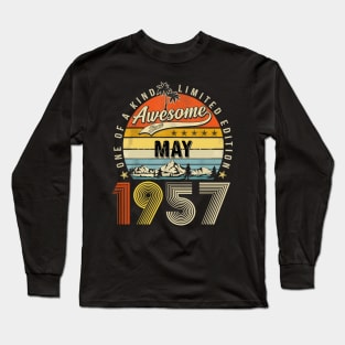 Awesome Since May 1957 Vintage 66th Birthday Long Sleeve T-Shirt